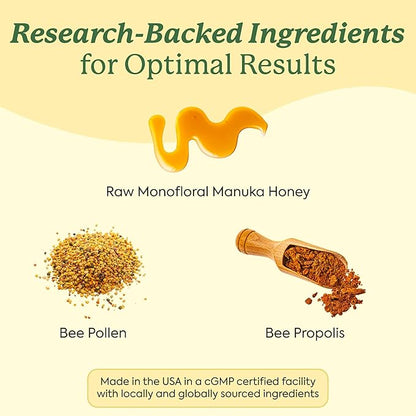 Plant People WonderBee Superfood Manuka Honey Chews – Daily Wellness & Energy Support – Bee Pollen & Propolis – Gluten-Free Supplement (30 Count)