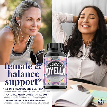 11-in-1 Hormonal Balance, Relief for Menopause Symptoms, Helps Reduce Hot Flashes, Night Sweats, and Mood Swings, Clinically Proven Ingredients, Natural PMS Support, Made in USA, 3rd Party-Tested