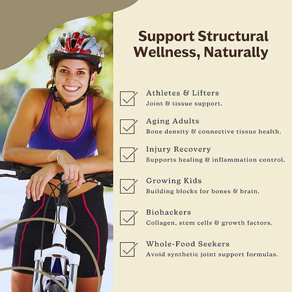 MK Supplements Grass-Fed Bone & Marrow Capsules | Collagen Types I & II + Bone Peptides + Marrow | Whole-Food Calcium Matrix | New Zealand Raised | 135 Capsules