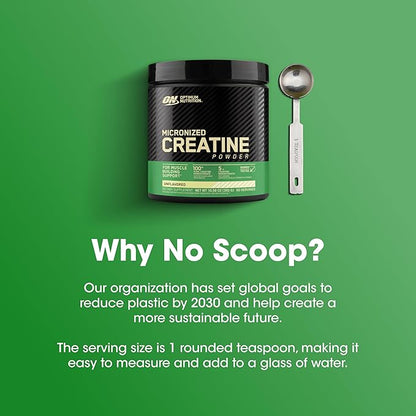 Optimum Nutrition Micronized Creatine Monohydrate Powder, Unflavored, 60 Servings, 300 Grams (Packaging May Vary)