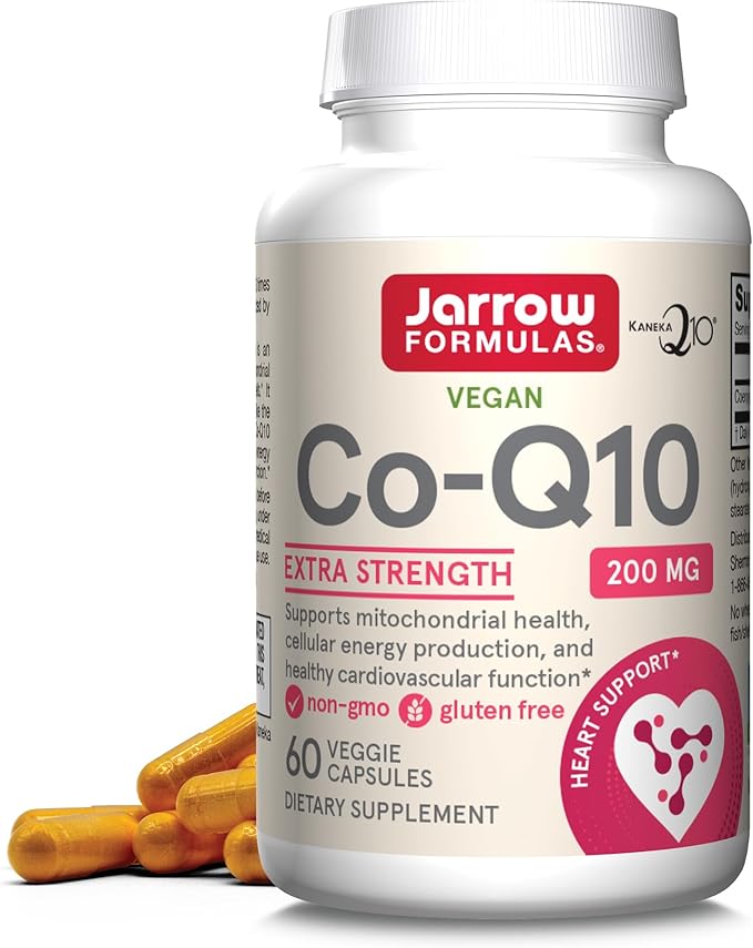 Jarrow Formulas® Co-Q10, 200 mg, Antioxidant Support for Mitochondrial Health, Cellular Energy Production and Healthy Cardiovascular Function, 60 Veggie Capsules, 60 Day Supply