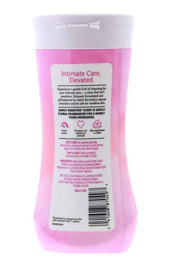 Summer's Eve Cleansing Wash Sensitive Skin, Simply Sensitive 9 Fl Oz (Pack of 4)