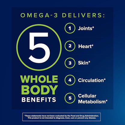 Osteo Bi-Flex Advanced Omega-3 Joint Complex Algae Oil Plant-Based Supplement, Improve Joint Function, Strength, Flexibility, Mobility 80 Softgels