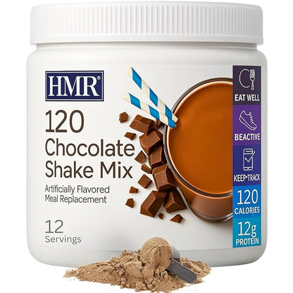 HMR 120 Chocolate Shake & 120 Vanilla Shake Meal Replacement Powder Twin Pack, 12g Protein, 120 Cal, 2 Canisters of 12 Servings Each (Van/Choc)