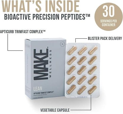 Lean Peptide Supplement | Supports Overall Wellness, Normal Muscle Health & Active Lifestyles | Bioactive Peptide Blend | Clean, Non-GMO Formula | 30 Servings for Daily Nutrition