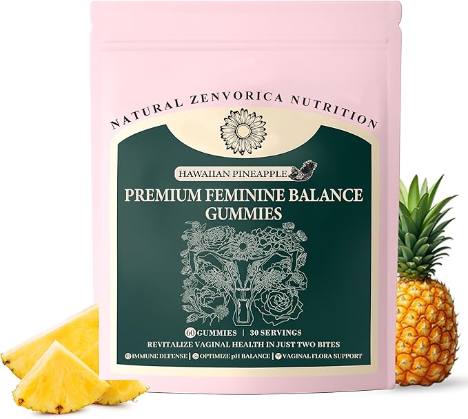Pineapple Gummies for Women pH - Feminine Balance Gummies for Odor and Flora Health & Wellness, Probiotics Vaginal Gummy, Hawaiian Pineapple, Gluten-Free, Vegan (60 Counts - 30 Servings)