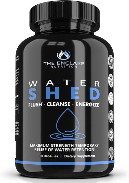 Water Pills Diuretic Water Retention - Liver Detox, Kidney Cleanse, Weight, Swelling Legs & Feet, Edema, Bloating Relief, Fluid Balance - Dandelion Vitamin B6 Green Tea Watershed Max Strength 60ct (1)