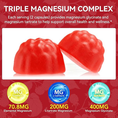 120 Count Magnesium Glycinate Gummies 600mg for Adults, Supports Relaxation, Magnesium Glycinate Chewable, Non-GMO, Sugar Free