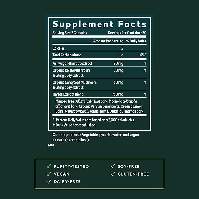 Gaia Herbs Adrenal Health Nightly Restore - Herbal Supplement with Ashwagandha, Magnolia Bark, Cordyceps, Lemon Balm & More* - 60 Vegan Liquid Phyto-Caps (30 Servings)