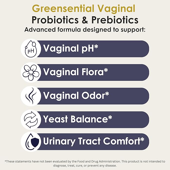 Vaginal Probiotics for Odor & pH Balance | 2-Month Supply | Supports Vaginal Flora, Yeast Balance, Feminine Health | with Prebiotics, Vitamin C & Cranberry | Vegan, 120 Count