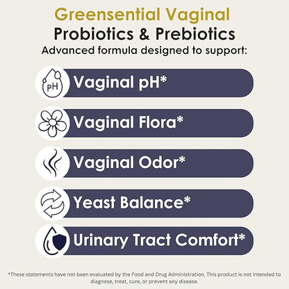 Vaginal Probiotics for Odor & pH Balance | 2-Month Supply | Supports Vaginal Flora, Yeast Balance, Feminine Health | with Prebiotics, Vitamin C & Cranberry | Vegan, 120 Count