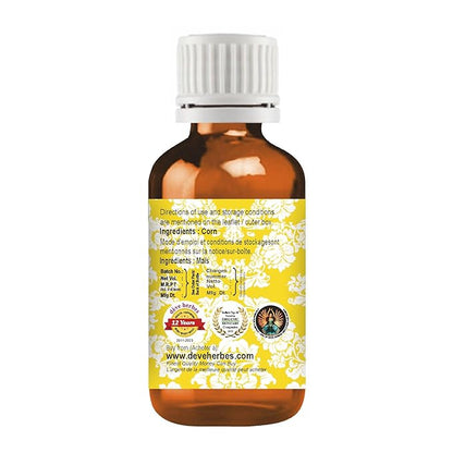 Deve Herbes Corn Oil (Zea mays) | Cold Pressed | Pure | Natural | Undiluted | for Diluting Essential Oils | for Skin & Massage | Non-Sticky | Lightweight | Men & Women | 30ml (1 oz)