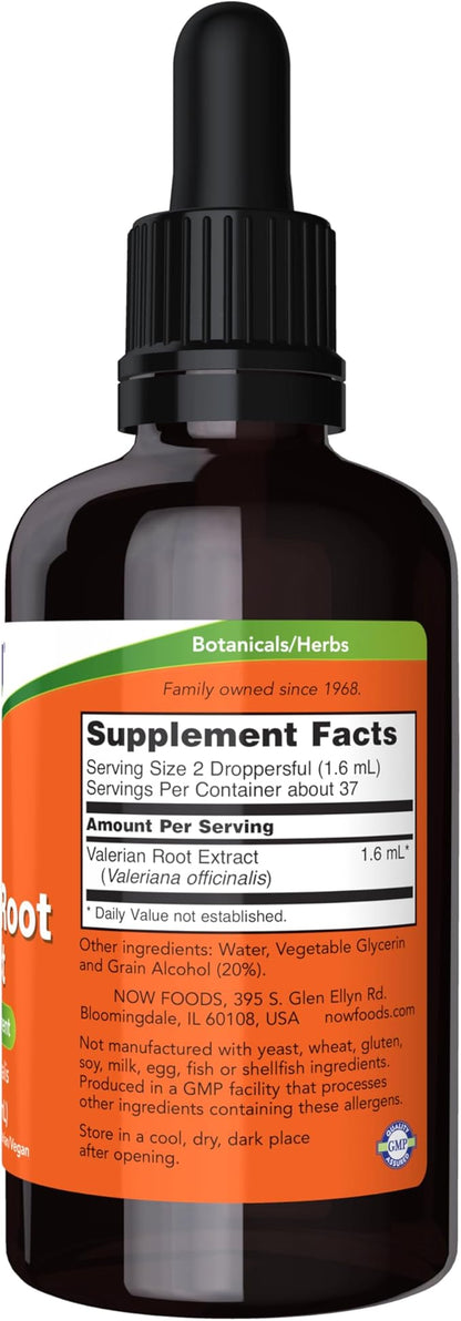 NOW Foods Supplements, Valerian Root Extract Liquid (Valeriana officinalis), Herbal Supplement, 2-Ounce