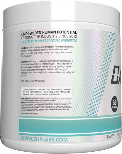 EHP Labs OxyShred Pre Workout Powder - Preworkout Powder with L Glutamine & Acetyl L Carnitine, Energy Boost Drink - Bahama Breeze/Beach, 60 Servings
