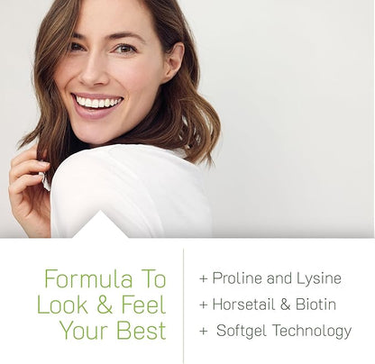 Irwin Naturals Longer, Stronger Hair and Nails - 120 Liquid Softgels - Promotes Vibrant Shine Texture & Strength - 60 Total Servings