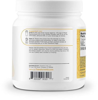 TransformHQ Meal Replacement Shake Powder 7 Servings (Pineapple Ice Cream Flavored) - Gluten Free, Non-GMO