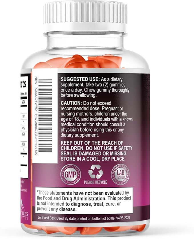 Apple Cider Vinegar Gummies for Weight Loss, Zero Sugar - Apple Cider Vinegar Powder 1000mg Per Serving - Vegan Apple Cider Vinegar Gummy for Detox & Cleanse - Sugar Free ACV Supplement - 120 Gummies
