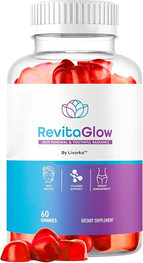 RevitaGlow Gummies - Official Revita Glow Gummy Premium Natural Skin Health Support, RevitaGlowGummies for Gut and Skin Healthy Advanced Renewal Formula Gummys, 60 Gummies for 1 Month