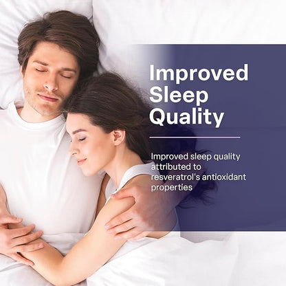 Sleeping Pills & Resveratrol Supplement for Anti Aging - Sleep Supplement with Melatonin, Resveratrol, Zinc & Magnesium - Wake Up Looking Younger with Non Habit Forming Sleep Meds - 60 Caps
