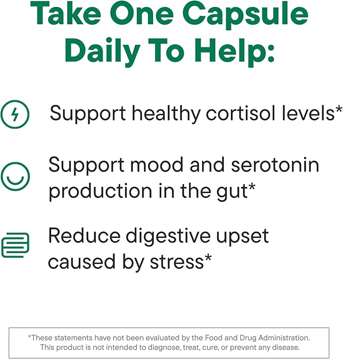 Daily Nouri Stress Support Probiotics for Women & Men | Mood & Cortisol Support | Gut-Brain Axis + Digestive Support | 3 Clinically Studied Strains + Omega | 30-Day Supply