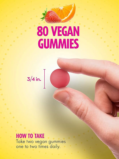 Sundance Hair, Skin, and Nails Gummies with Biotin | 2500 mcg | 80 Count | Fruit Flavor Vitamin | Vegan, Non-GMO & Gluten Free Supplement