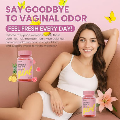 Premium Diamond Feminine Balance Gummies-pH Balance with Prebiotics & Lactobacillus Probiotic Blend&Hawaiian Pineapple Immune Support,Vegan& Non-GMO (60 Gummies)