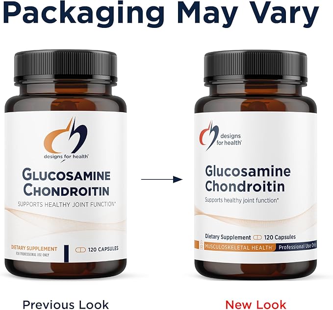 Designs for Health Glucosamine Chondroitin - Glucosamine Sulfate + Chondroitin Sulfate Supplement - Supports Healthy Joint Function (120 Capsules)