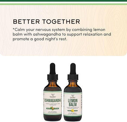 Ashwagandha Organic Drops for Stress Relief (1,200mg, 60 Servings) Ashwagandha Tincture for Adrenal Support and Cortisol Manager (Vegan Safe, Gluten Free, Non-GMO) by Double Wood