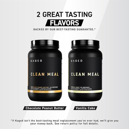 Kaged Clean Meal Powder | Chocolate Peanut Butter | Meal Replacement Shake | Whey Protein Isolate | Clean Carbs, MCT Oil Fats, Organic Vitamins and Minerals | Supplements for Men & Women | 20 Servings