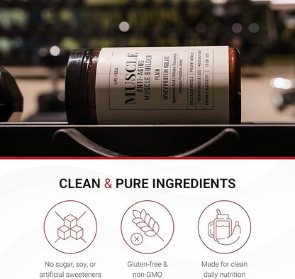 LifeCell Whey Protein – Anti-Aging Muscle Builder with Shiitake Mushroom, Collagen & Hyaluronic Acid – Chocolate, No Sugar Added, Soy-Free, Gluten-Free, 600g (18 Servings)