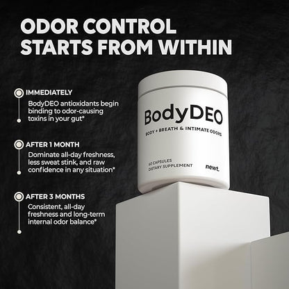 BodyDEO Body Deodorant Pills with Chlorophyll, Parsley & Peppermint – 60 Capsules – Internal Deodorant Pills for Women & Men – Body Odor Eliminator & Deodorizing Supplement for Total Freshness