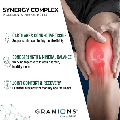 Granions Glucosamine Chondroitin MSM Powder 1,550mg – Joint Supplements for Men and Women - Chondrosteo, Hydrolyzed Marine Collagen Peptides, Essential Vitamins Glucosamine Complex – Wild Berry 9.9oz