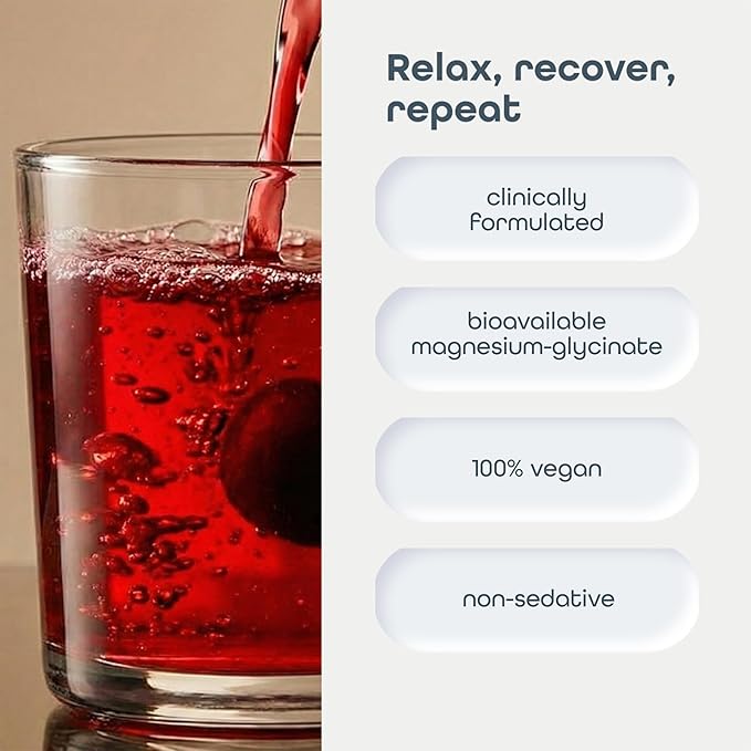 SleepHabits Restore | 30 Nights Magnesium Glycinate Powder Natural Sleep Aid with L-Theanine, Tart Cherry, Beet Root, | Calm Melatonin-Free Deep Sleep Supplement Drink for Recovery & Clear Mornings