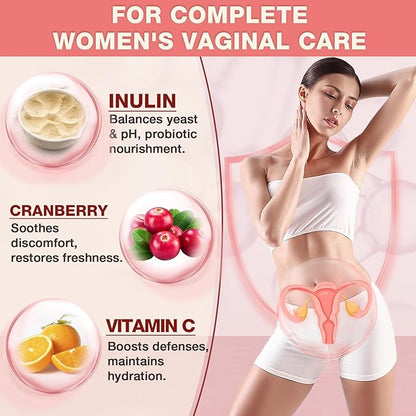 NATURE TARGET Vaginal Probiotics for Women, pH Balance for Women with Probiotic, Prebiotics, Cranberry & Vitamin C, Support Odor Control, Flora Balance, Urinary & Digestive Health, 90 Vegan Capsules