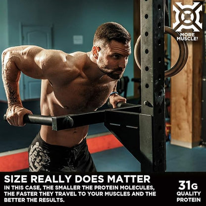 Progenex® More Muscle | No Added Sugar, Hydrolyzed Whey Protein Isolate Powder for Lean Muscle Gain. Best Tasting Low Carb High Protein Shake for Women & Men. 25 Servings (Vanilla Cream)