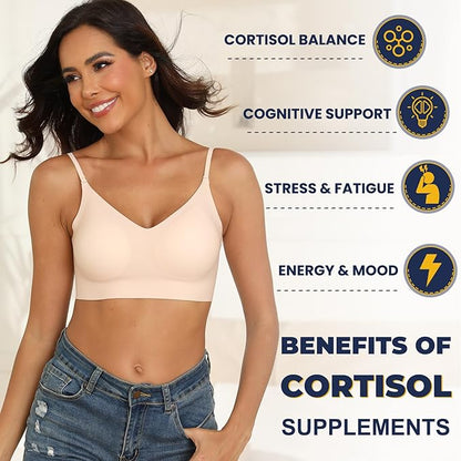 Totaria Cortisol Supplement with Ashwagandha,Magnesium,Rhodiola Rosea,L Theanine,Hormone Balance for Women Mood, Focus, Sleep Support 120 Vegan Capsules (Pack of 2)