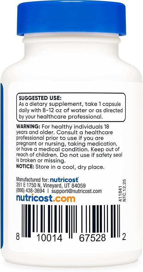 Nutricost Tudca 250mg, 30 Capsules (Tauroursodeoxycholic Acid) - Gluten Free, Non-GMO