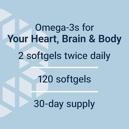 Life Extension Super Omega-3 Plus EPA/DHA Fish Oil, Sesame Lignans, Olive Extract, Krill & Astaxanthin - Heart, Brain & Joint Health Support - Gluten-Free, Non-GMO - 120 Softgels,(Pack of 2)