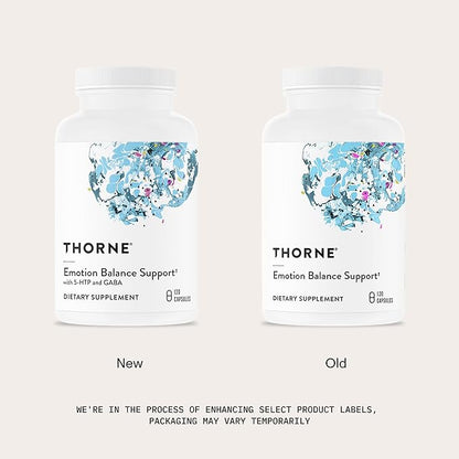 THORNE - Emotion Balance Support - Supports Mood & Stress Management* - Vitamins B6, B12 & C, 5-HTP, GABA, Rhodiola, Folate (5-MTHF) & L-Tyrosine - Third-Party Certified - Gluten-Free - 120 Capsules