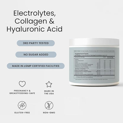 Perelel Hydration Powder, Electrolyte Supplement with Collagen & Hyaluronic Acid, Mango Lemonade Flavor, Soy & Gluten Free, Non GMO, No Added Sugar, 28 Servings