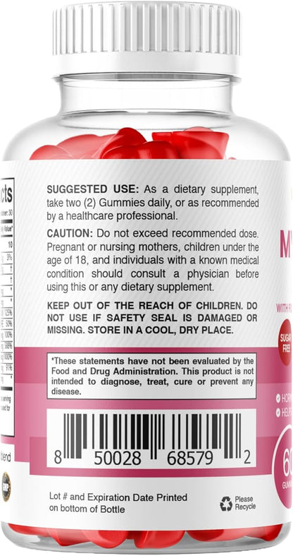 healblend Myo & D-Chiro Inositol Gummies - PCOS Support for Women, Hormone Balance, Fertility & Ovulation - with Methylfolate, Vitamin D3, Zinc, Evening Primrose - Strawberry, Sugar-Free, 60ct (3)