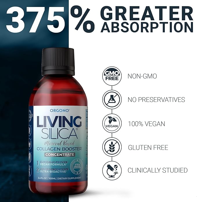Living Silica ORGONO Silica Drops – Travel Size | Vegan & Mineral-Based Formula | 100mL