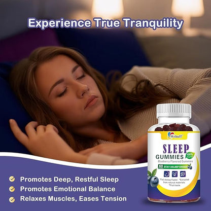 Sleep Gummies with 5mg Melatonin for Adults – Fall Asleep Faster with Non-Groovy Morning, Sugar Free Sleep Aid Supplement, Non-Habit Forming, Blueberry Flavor, 60 Count (Pack of 2)