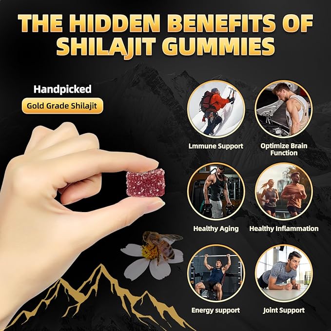 Shilajit Gummies l Manuka Honey | Himalayan shilajit |No Added Sugar I Ashwagandha, Gokshura| Fulvic Acid & 85+ Trace Minerals I for Men, Women I Non-GMO I 100% Natural & Organic I 30 Gummy