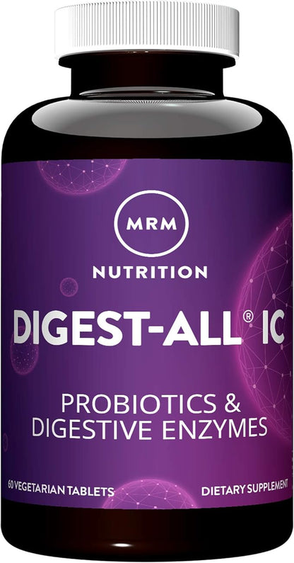 MRM Nutrition Digest-IC Plant-Based Digestive Enzymes - Supports Digestion & May Help Alleviate Occasional Gas & Bloating, Contains Probiotics, Enzymes, & Herbs, Vegetarian & Gluten-Free, 30 Servings