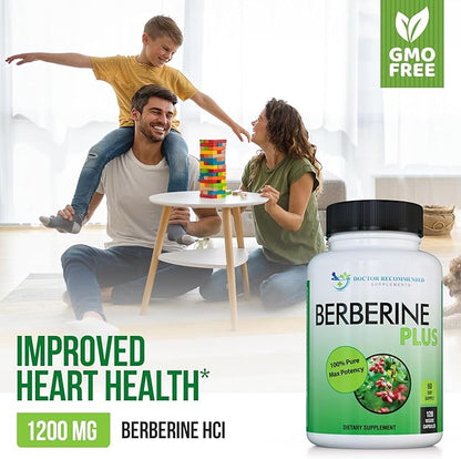 DOCTOR RECOMMENDED SUPPLEMENTS Berberine Plus 1200mg Per Serving - 120 Veggie Capsules Royal Jelly (120 Count (Pack of 3))