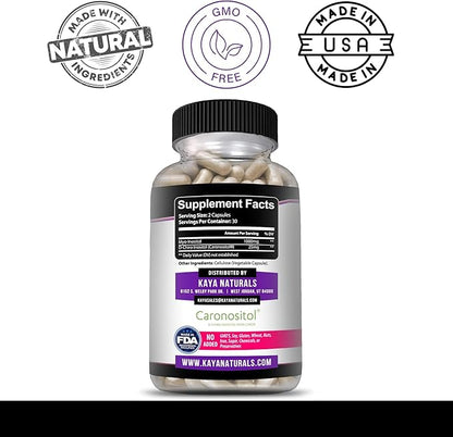 Kaya Naturals Myo & D-Chiro Inositol Plus Support for Women, Vitamin B8-60 Capsules
