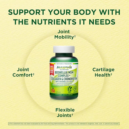 Boswellia MSM Complex 150 Caps – Supports Joint Health | Collagen, Chondroitin, Turmeric