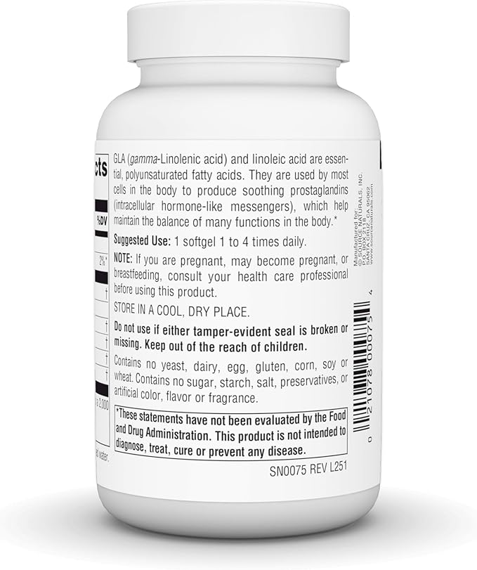 Source Naturals Evening Primrose Oil - Hexane-Free - 1350mg - GLA Yield: 135 mg - Cold-Pressed - 60 Softgels