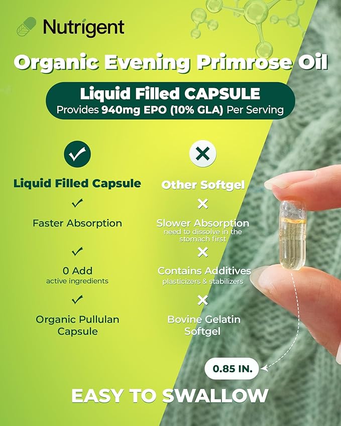 Organic Evening Primrose Oil + Cranberry Seed Oil Supplement Bundle, 940 mg Each, 100% Pure with Omegas & GLA, Cold Pressed Liquid Organic Capsules, Women’s Health, Skin Support